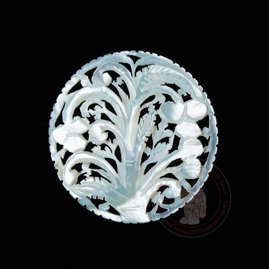 Round 'Tree' Brooch - Mother of Pearl