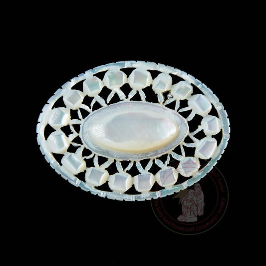 Oval 'Beads' Brooch - Mother of Pearl