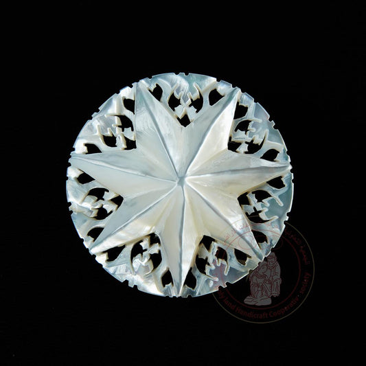 Round 'Seven-Pointed Star' Brooch - Mother of Pearl