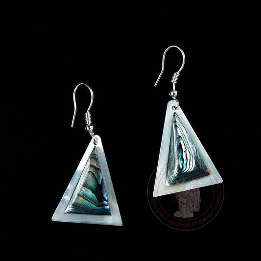 Triangular Earrings - Mother of Pearl & Abalone