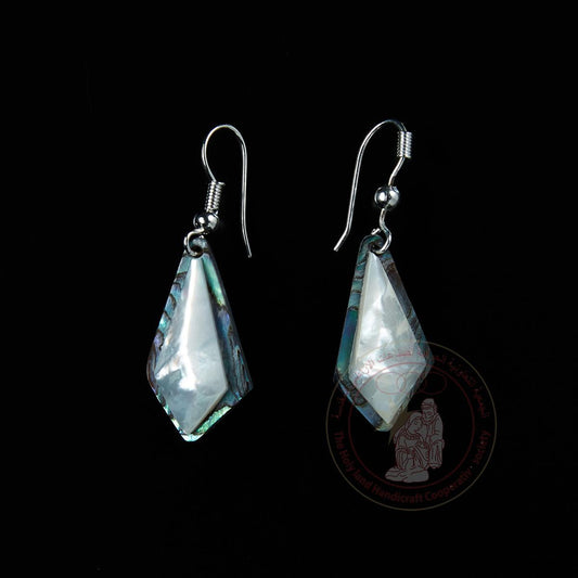 Diamond-Shaped Earrings - Mother of Pearl & Abalone