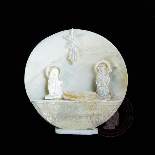 The Holy Family in Bethlehem' Shell Display - Mother of Pearl