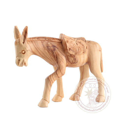 Donkey Figurine, Detailed - Olive Wood