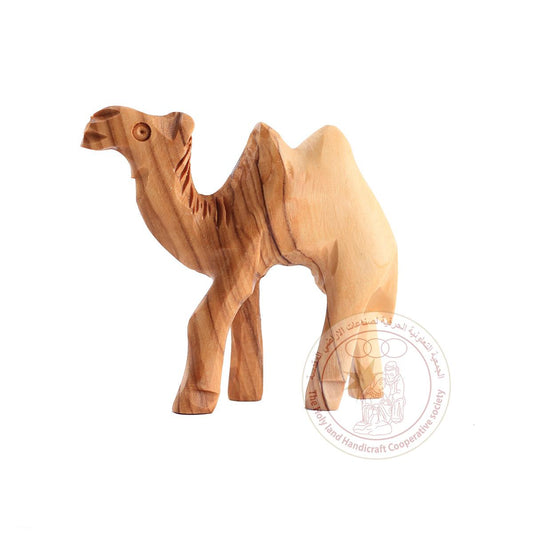 Camel Figurine, Detailed - Olive Wood