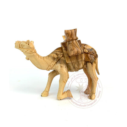 Camel Figurine - Olive Wood, Detailed Features