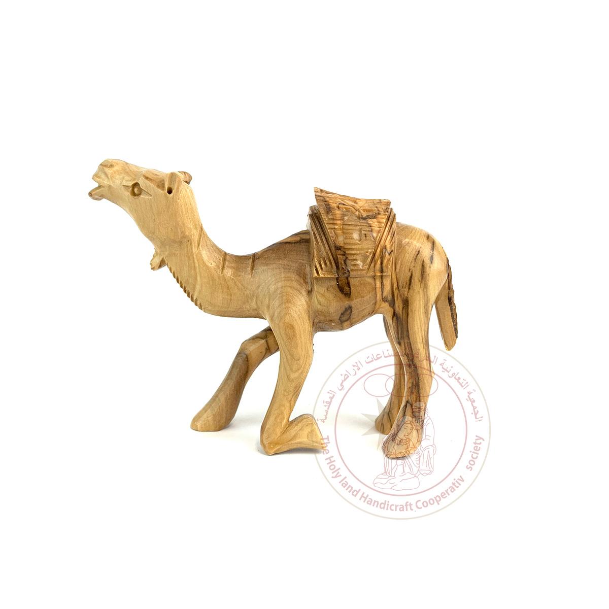 Camel Figurine - Olive Wood, Detailed Features