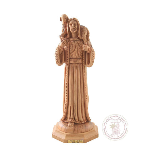 The Good Shepherd - Carved Olive Wood Statue