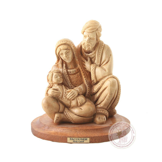 The Holy Family - Carved Olive Wood Statue