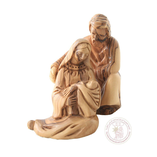 The Holy Family - Removable Base, Carved Olive Wood Statue