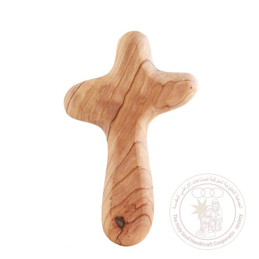 Hand-held Cross w/Rounded Edges - Olive Wood