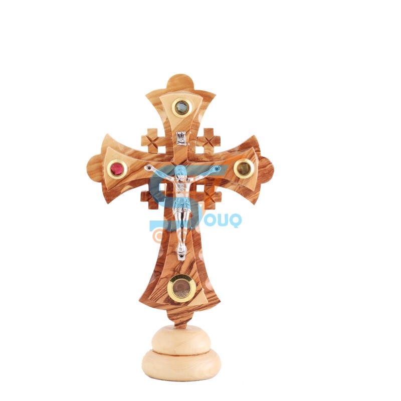 Olive Wood Cross With Crucifix