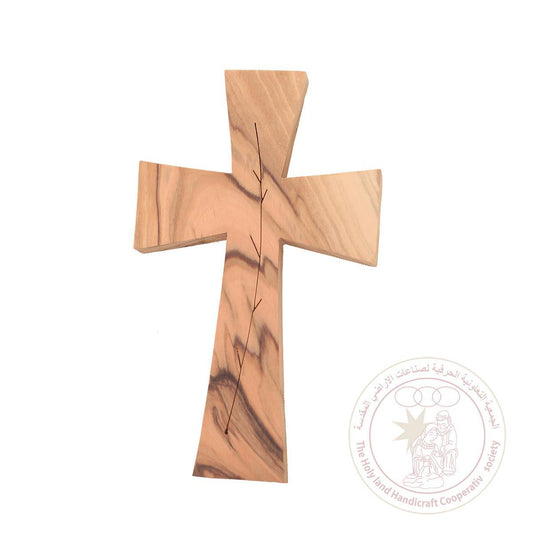 Cross with Olive Branch - Olive Wood, Wall Hanging