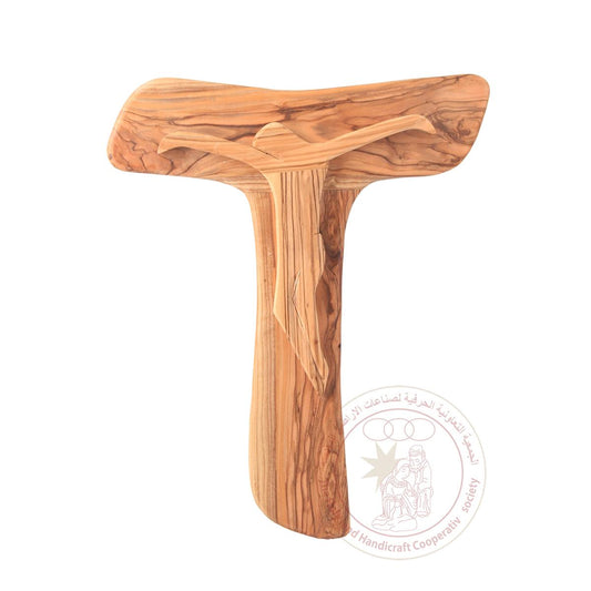 Tau Crucifix - Olive Wood