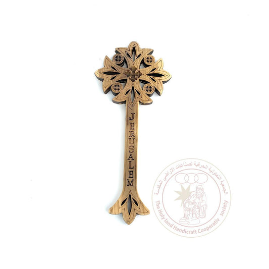 Jerusalem' Blessing Cross f/Priests - Olive Wood, Laser Cut