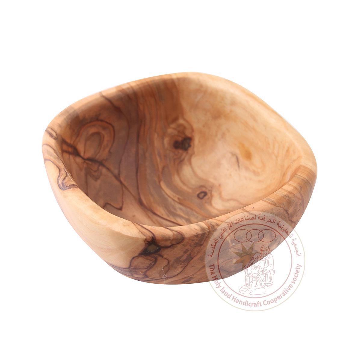 Square-Shaped Deep Serving Bowl - Olive Wood