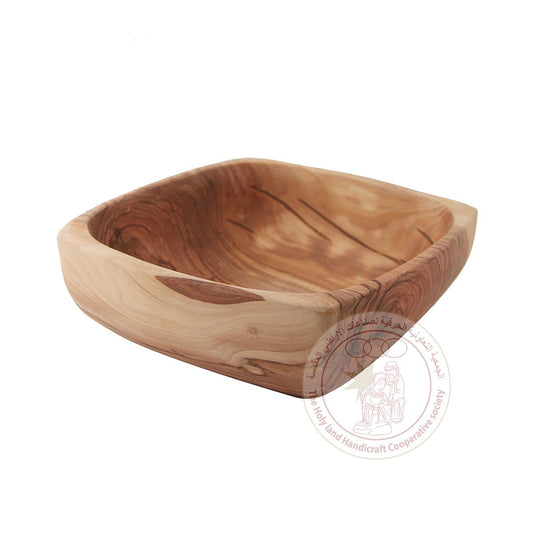 Square-Shaped Deep Bowl - Olive Wood