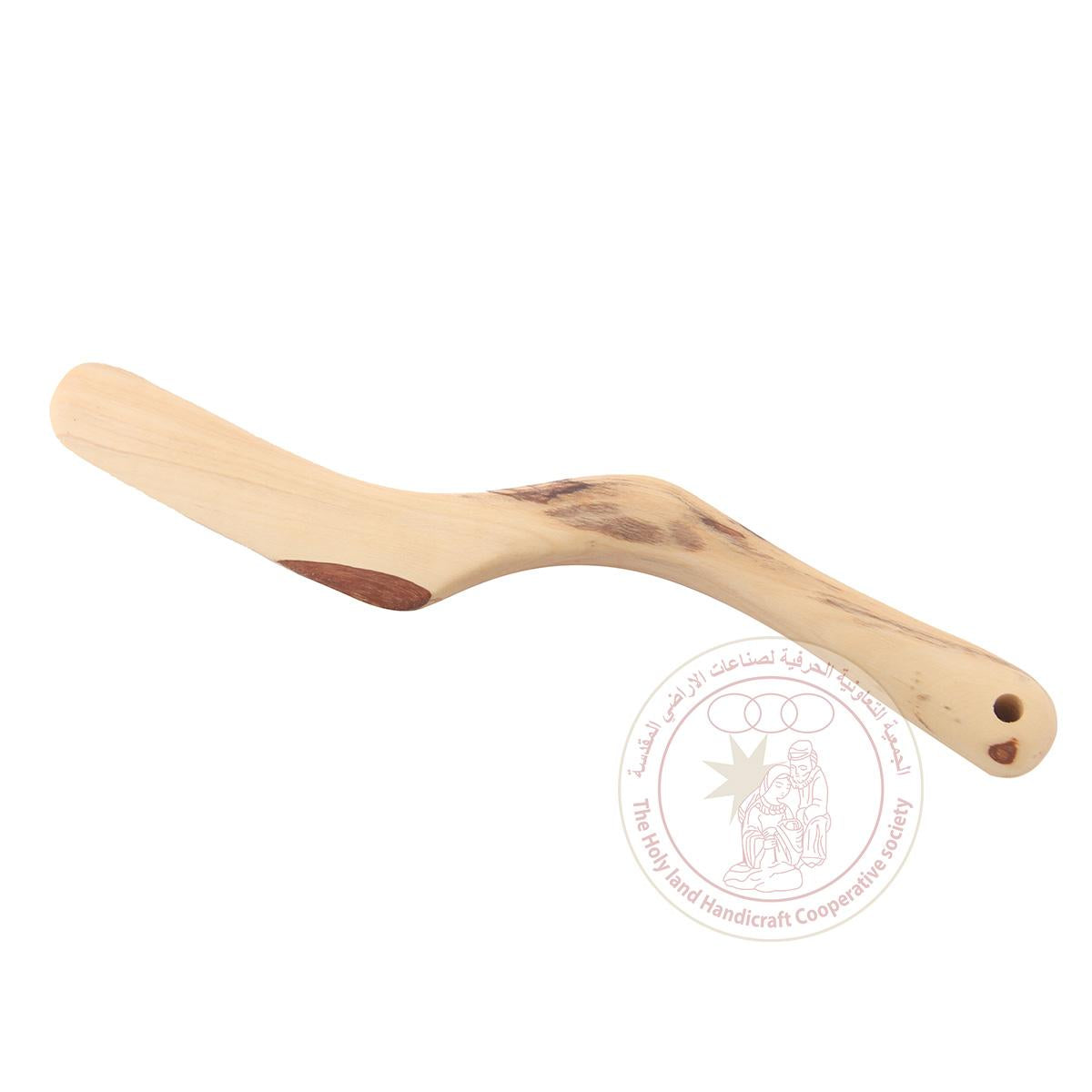 Curved Handle butter/cheese knife - Olive Wood