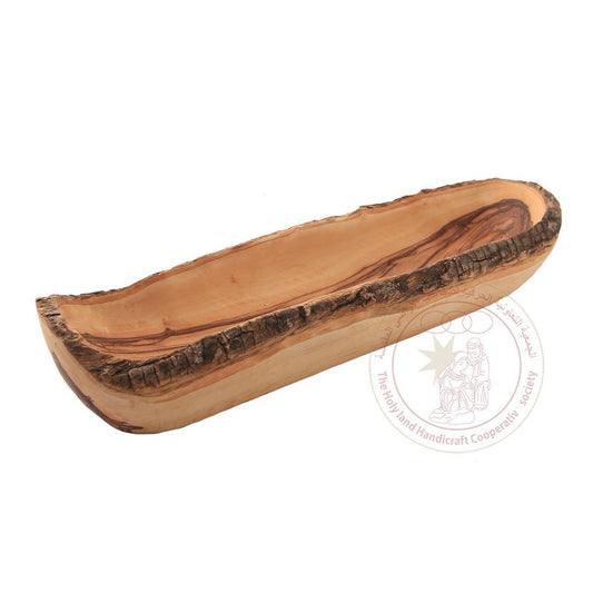 Large Oval Tray - Olive Wood w/Natural Bark