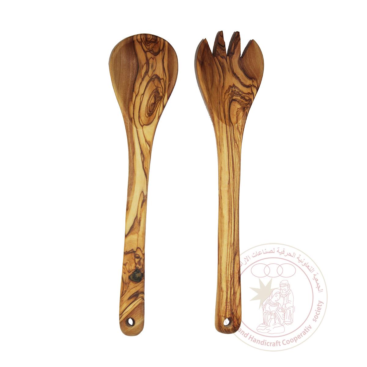 Fork & Spoon Spatulas - Olive Wood