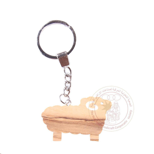 Olive Wood Keychain Sheep