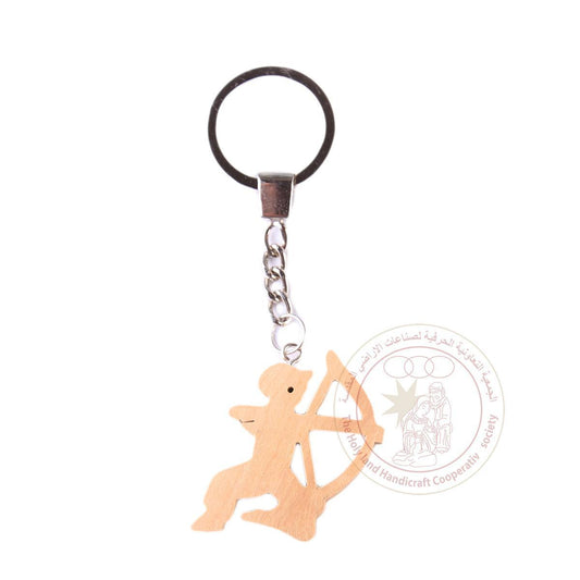 Olive Wood Keychain Horoscope "Sagittar"