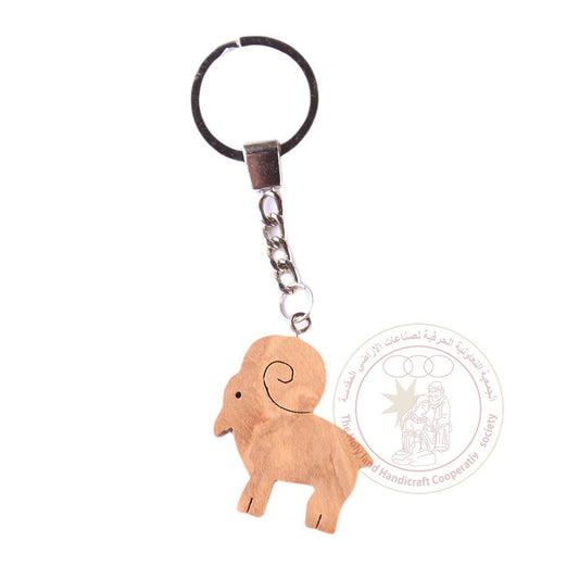 Olive Wood Keychain Horoscope "Aries"