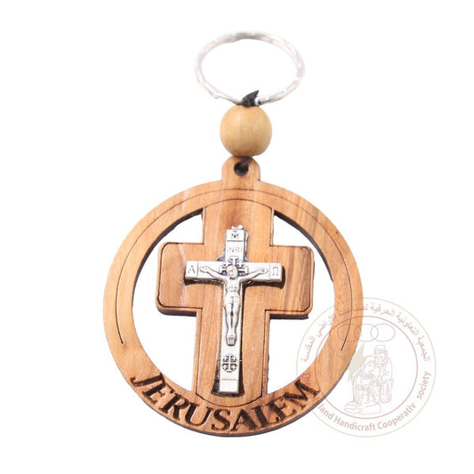 Keychain cross with silver  cross