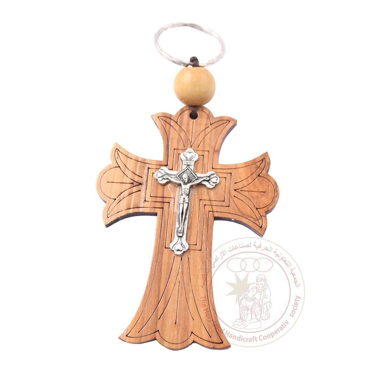 Keychain cross with silver  cross