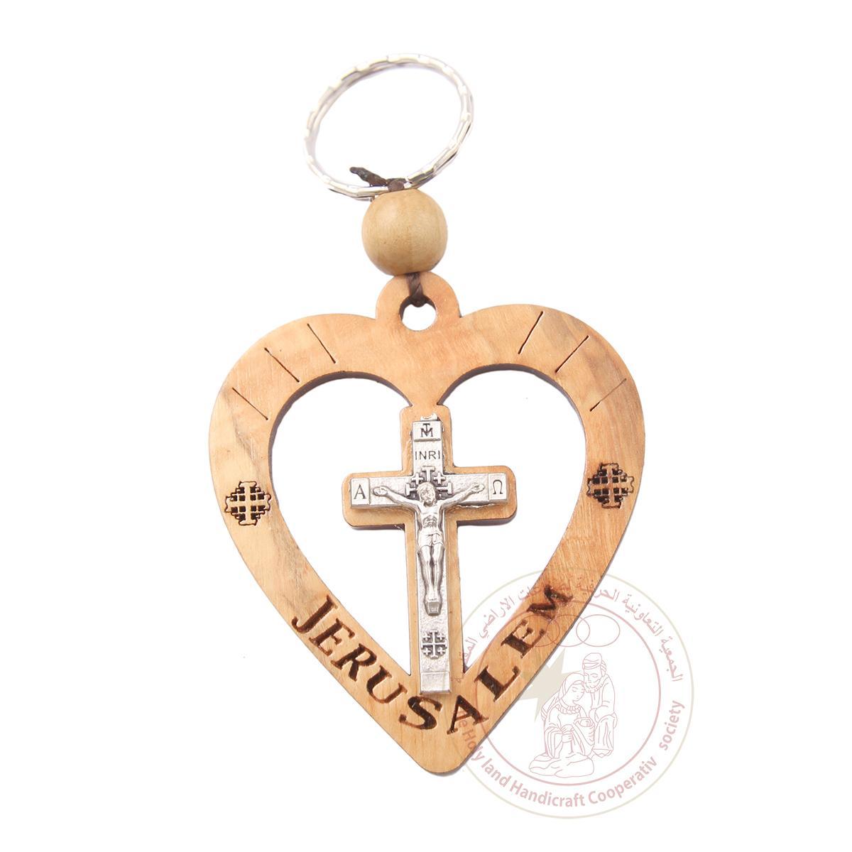 Keychain Heart with cross
