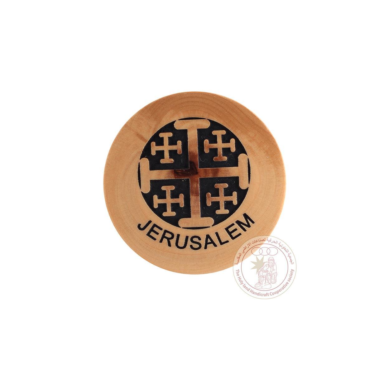 Jerusalem Cross,  round magnet