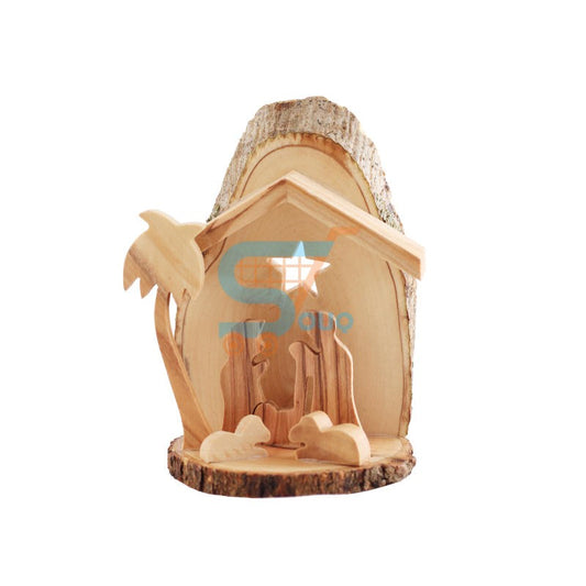 Olive Wood Christmas Tree Nativity