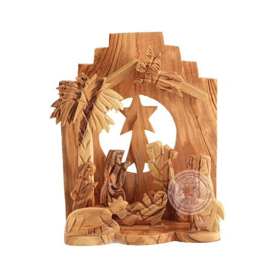 Nativity Creche - Olive Wood, Star of Bethlehem with Tail