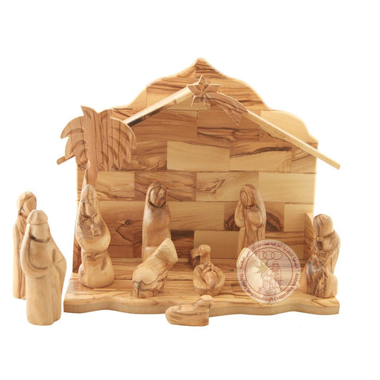 Nativity Creche Six Figure Set - Olive Wood, Smooth Plain Figurines