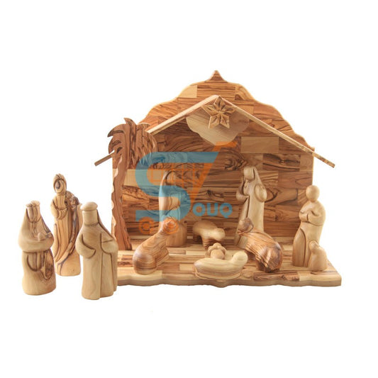 Olive Wood Musical Nativity 8 blocks