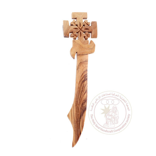 Jerusalem Cross' Letter Opener - Olive Wood