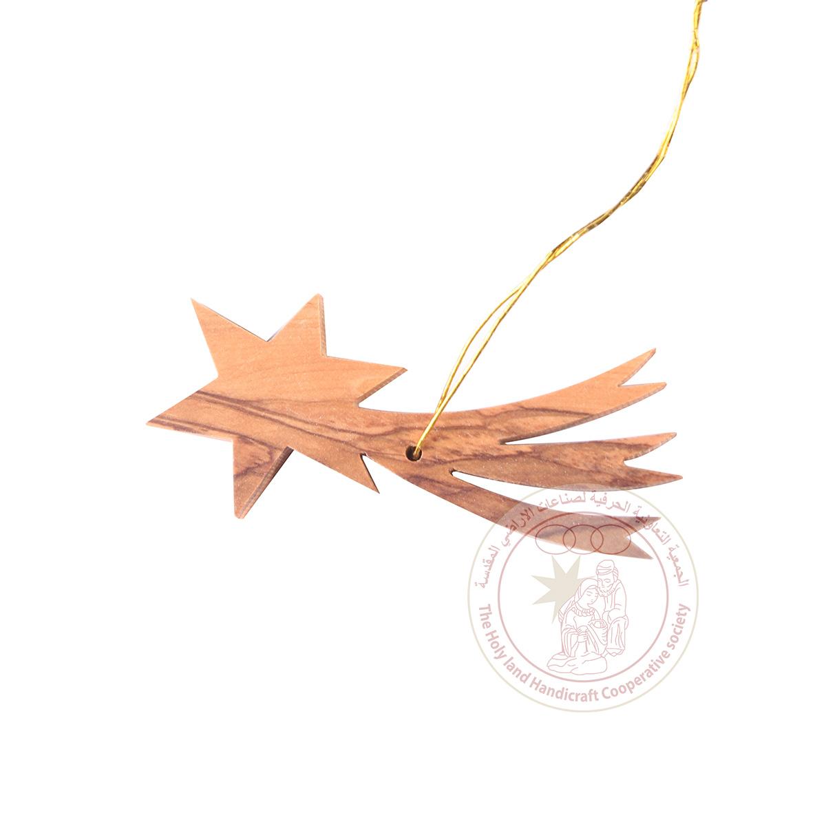 Olive Wood Shooting Star Ornament