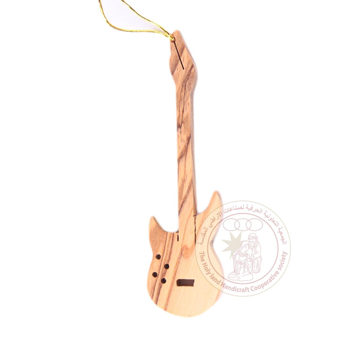 Olive Wood Guitar Ornament