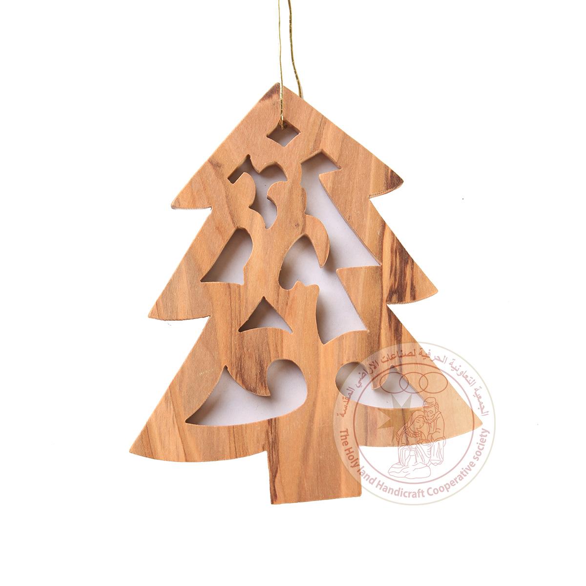 Olive Wood Christmas Tree Ornament