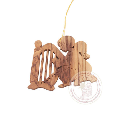 Olive Wood Angel Ornament