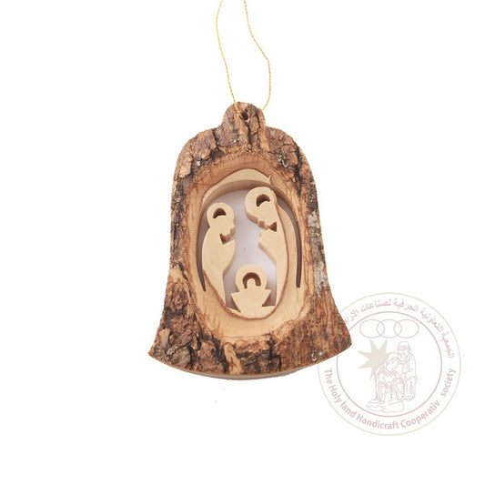 Olive Wood Bell Ornament