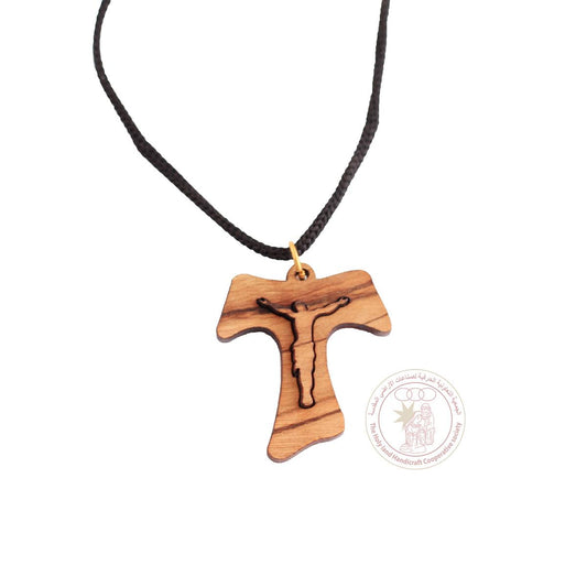 Olive Wood Tau Cross