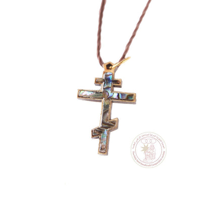 Olive Wood Cross Pendant (with Mother of Pearl)