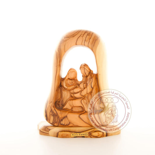 The Holy Family in the Grotto - Smooth Plain Olive Wood Figurine