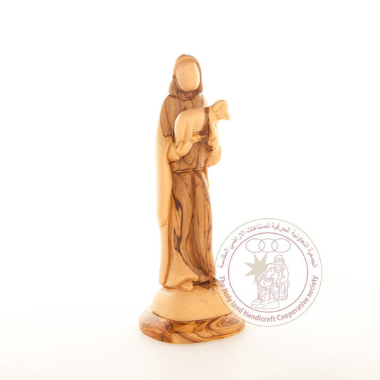 The Good Shepherd - Smooth Plain Olive Wood Figurine