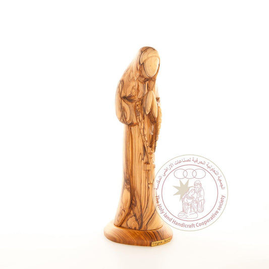 Our Lady of the Rosary - Smooth Plain Olive Wood Figurine