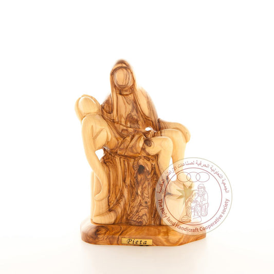 The Virgin Mary with Jesus 'Pieta' - Smooth Plain Olive Wood Figurine