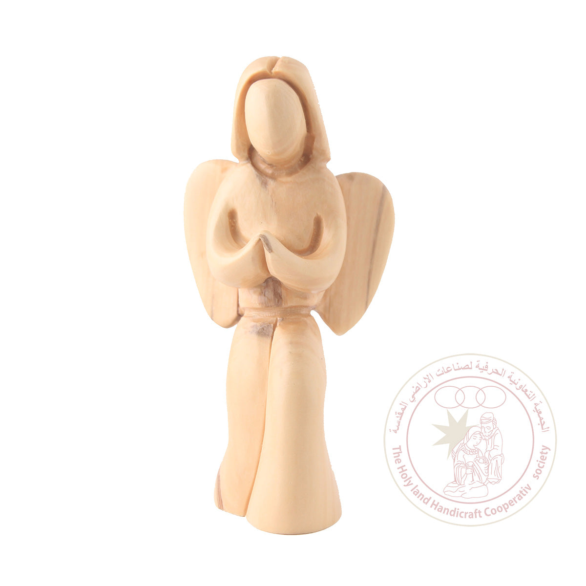 Angel at Prayer - Olive Wood Figurine, Smooth Plain Features