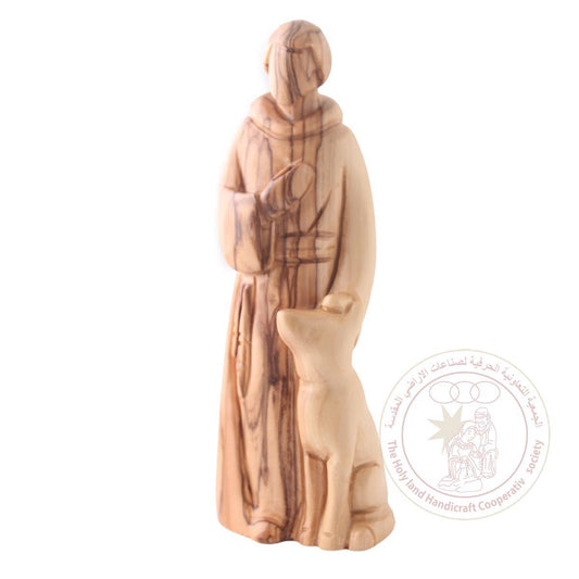 Saint Francis - Olive Wood Figurine, Smooth Plain Features