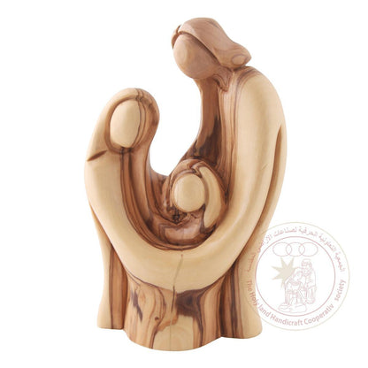 The Holy Family - Olive Wood Figurine, Smooth Plain Features