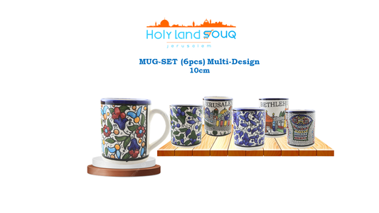 Ceramic MUGs SET of 6 pcs multi design 10oz